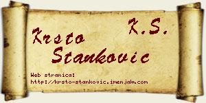 Krsto Stanković vizit kartica